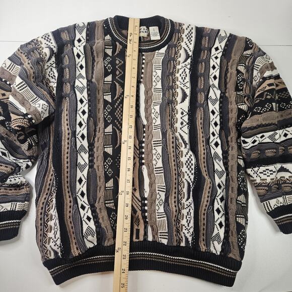 VTG 80s Cotton Traders 3D Chunky Knit Sweater XL Coogi Supreme Palace Atmos - Picture 6 of 9
